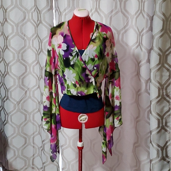 Victoria's Secret Tops - BNWOT Victoria Secret sheer silk kimono wrap